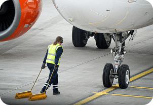 Airport cargo operations and traffic control cabin staff in Japan