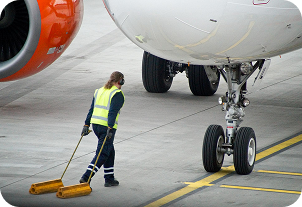 Airport cargo operations and traffic control cabin staff in Japan